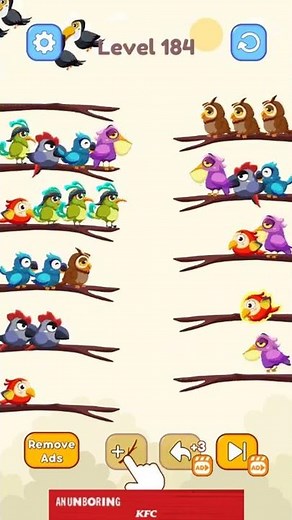 Bird Color Sort Puzzle Level 184 Solution