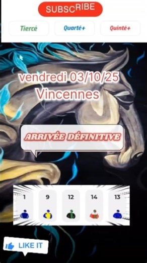 #quinté arrivée et rapports quintéd'aujourd'hui vendredi 03/10/25