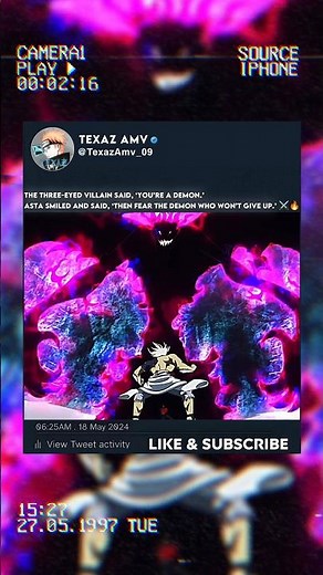 Fear the demon who never gives up🥶#trend#thomasshelby #blackclover #asta #yami #fyp #amv #shorts