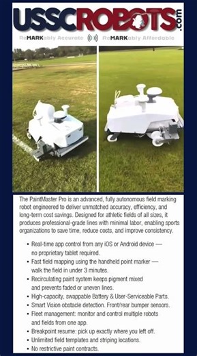 USSC #RoboPAINT™ + PaintMaster Pro™ = TOTAL Field-Marking Kismet.