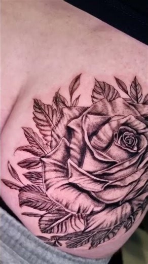 Realistic Rose Tattoo with Smooth Black & Grey Shading