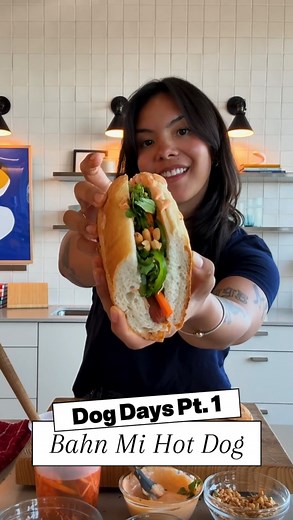 Food52 on Instagram: "To celebrate summer, we’re kicking off Dog Days at Food52, your go-to for the best and most creative hot dog recipes. First up: Isabelle’s Bánh Mì Dog, a fresh take on the classic topped with pickled carrots, spicy mayo, herbs, and more. It’s officially hot dog season. Come and Get It. #f52communi̇ty"