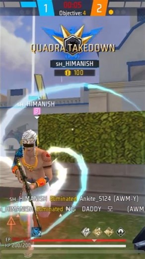 1vs4 Awm🔥 Awm pavr #viral #freefire #ajjubhaiinmymatch #totalgaming #b2k #freefiremax