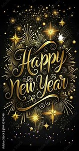 Happy New Year 2025 Celebration, simple video for wallpaper and background