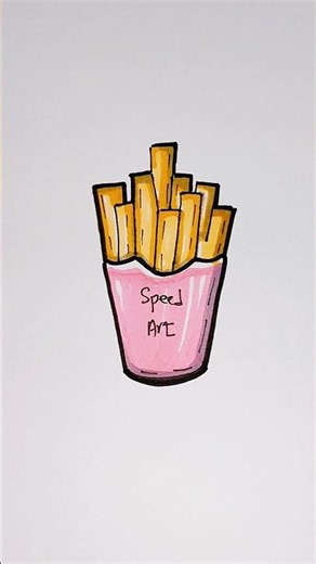 French Fries🍟Easy Doodles Drawing #foodart #drawingtutorial #drawing