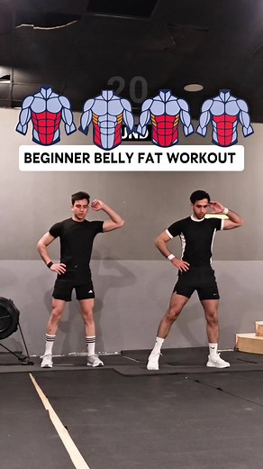 BEGINNER BELLY FAT WORKOUT 🔥 NO EQUIPMENT ✅ #bellyfat #beginnercardio #fullabsworkout #dailyworkout #homeworkout