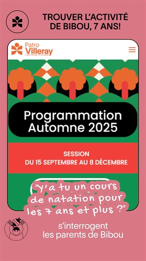 🥳☃️Ça y est! La programmation hiver 2026 est en ligne! Certain·es d'entre vous l'ont peut-être déjà remarqué: nous avons simplifié le classement et déplacé "Mise en forme aquatique" dans les loisirs. On vous a donc préparé une vidéo de présentation explicative avec différents exemples. ❄️❄️❄️Retrouvez toute la programmation sur patrovilleray.ca PS: Si vous rencontrez des difficultés à trouver votre activité malgré tout, écrivez-nous par messages privés ou appelez l'accueil, on fera de notre mie