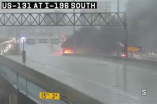 Cleanup continues after tanker fire closes part of U.S. 131 in downtown Grand Rapids 