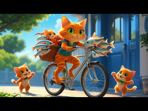 :🌸 “Cute Orange Cat Mom & Her Kittens’ Morning Adventure | Heartwarming 3D Cartoon Story” 🌸