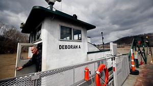 On the Ohio River, a 200-year-old ferry floats on
