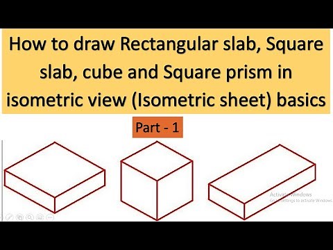 CAED. BCEDK203 Isometric Projections, How to draw Rectangular slab Square slab, cube & Basics part-1