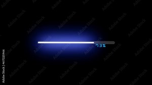 Loading bar and countdown animation downloading hologram loading percentage and loading icon animation Stock Video