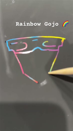 Gojo in Rainbow Scratch Art 🌈✨