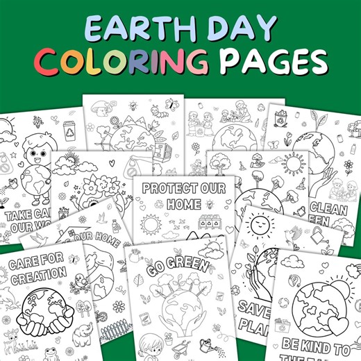 Earth Day Coloring Pages Printable | 15 Kids Coloring Sheets | Earth Day Activities | Reduce Reuse Recycle | Classroom & Homeschool - Etsy