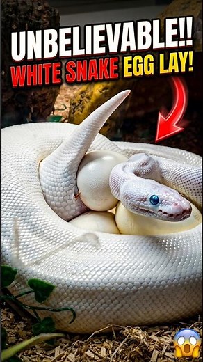 big snake! Rare White Python Guarding Her Eggs #shorts