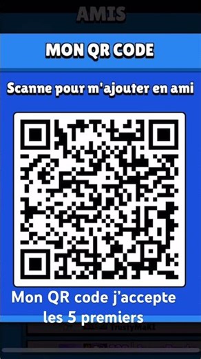 Mon QR code j’accepte les 5 premiers