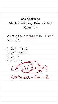 ASVAB/PiCAT Math Knowledge Practice Test Q: Multiplying Polynomials #acetheasvab with #grammarhero