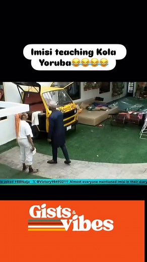 4.6K views · 19K reactions | Kola and Imisi are practicing for their wager... Eii, Kola’s Yoruba is cracking me up please  BBNaija No copyright Infringement Intended #BBNaija #BetKingBBNaija #bbnaija #bbn #bbnaijaseason10 | Gists n Vibes Entertainment | Facebook