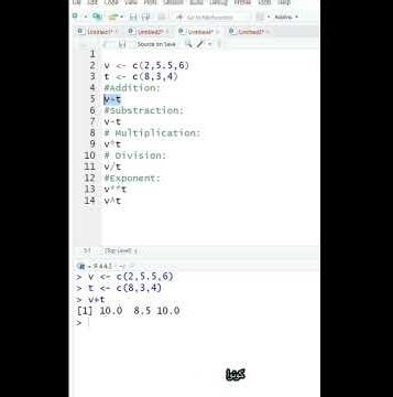 Basics operations in r language for two vectors