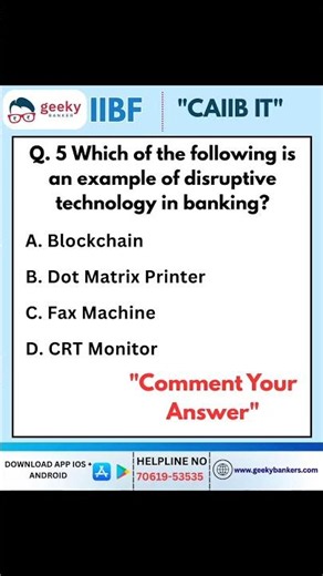 IIBF EXAM | CAIIB (IT) | NO 5 #shorts #CAIIBIT #geekybankers