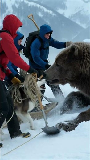 Siberian Husky Saved a Giant Bear from a Mountain Avalanche