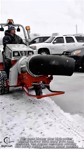 Snow Blower Clearing worktool for efficient winter road and car cleaning #worktool