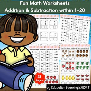 Math Worksheets | Addition & Subtraction within 1–20 |Kindergarten, Grade 1