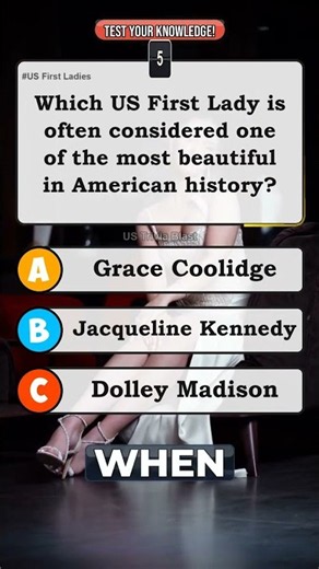 👑 Which US First Lady is often considered one of the most beautiful in… #Shorts #usaquiz #america