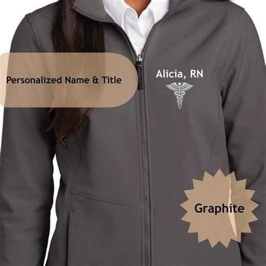 Embroidered Nurse Jacket | RN Soft Shell Zip-up | Nursing Student Gift | Custom Name   Credentials - Etsy