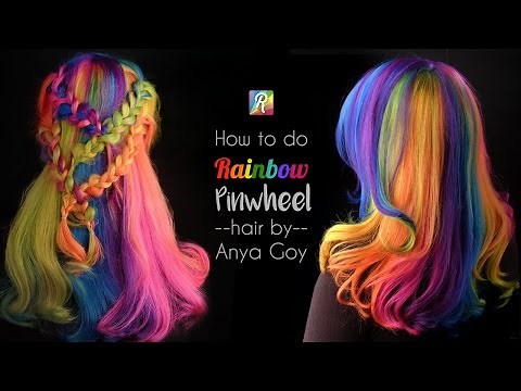 How to do Rainbow Hair Pinwheel with a twist by Anya Goy
