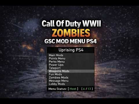Uprising PS4 COD WWII Zombies GSC Mod Menu