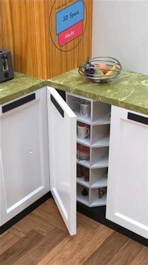 Smart Rotating Corner Cabinet | Hidden Kitchen Storage Hack
