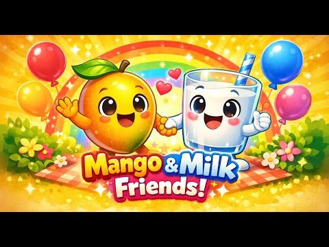 Mango & Milk Friends 🥭🥛 | Cute Kids Song | Yummy Milkshake Fun