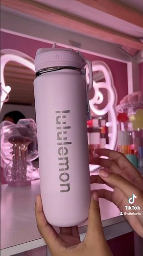 Lululemon pink sport bottle 💓 #lululemon #aesthetic #asmr #asmrsounds #hellokitty #kawaii #pink