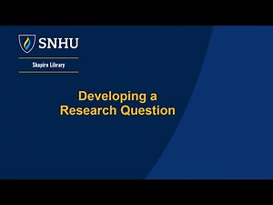 Developing A Research Question