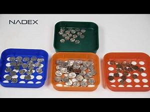 Nadex Coin Tubes and Wrappers | 4 Easy Wrap Coin Tubes and 4 Quick Sort Coin Trays, Color-Coded