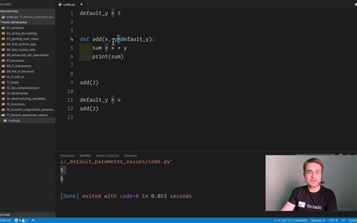 22 Default parameter values
