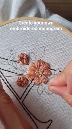 Floral Alphabet embroidery🌸 Perfect gift idea! #embroidery #tutorial #diy #handmade #craft #stitch