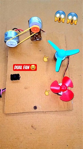 DIY Dual Fan Science Project! ⚡ #Shorts #dcmotor #youtubeshorts