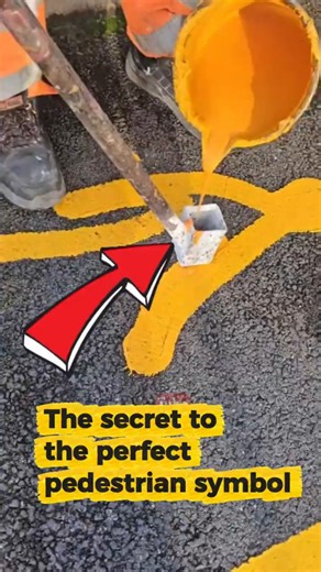 How Road Workers Paint Perfect Pedestrian Symbols