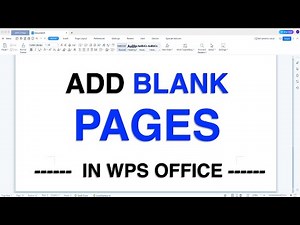 How To Add Blank Page In WPS Office