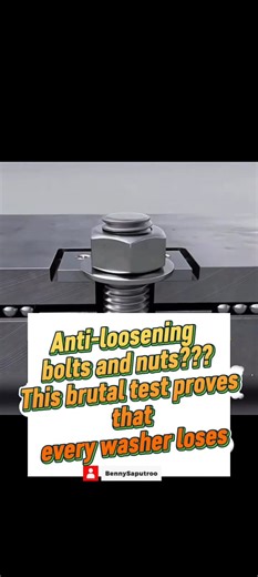 “Do Washers Even Work? The Junker Test That Exposes the Truth About Loose Bolts!” Follow Benny Saputroo --- Everyone thinks they know the secret to keeping bolts tight: “Just add a washer.” But what if everything we’ve been taught… is wrong? In the engineering world, nothing causes more silent failures than vibration — and the Junker Test is the ultimate torture test that reveals which nuts survive and which ones fail instantly. We start with a regular nut. No tricks. No washer. Result? Zero ten