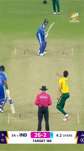 Corbin Bosch holds his nerve to grab a stunning catch and send Abhishek Sharma back in this high-stakes clash 🤝 #T20WorldCup broadcast details 👉 https://www.icc-cricket.com/tournaments/mens-t20-world-cup-2026/news/all-the-broadcast-details-for-icc-men-s-t20-world-cup-2026 | ICC T20 World Cup