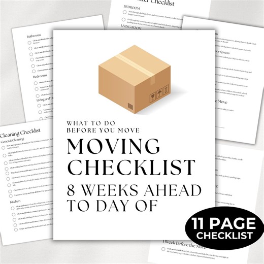 Moving Checklist Pdf Digital Planner Printable Guide Relocation Organizer Room Preparation Timeline Breakdown Task Management Apartment Move - Etsy UK