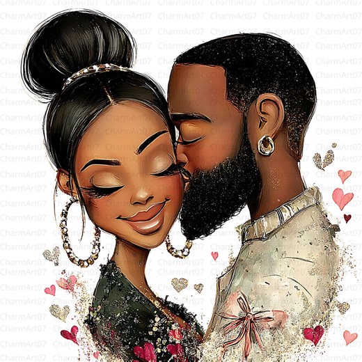 30 Black Couple Clipart Bundle, Love Illustrations (JPG) - Etsy