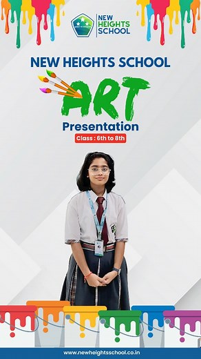 🎨 Art Presentation by Middle School Students at NHS 🎨 As part of the monthly Art Presentation by New Heightians, the talented students of Grades VI to VIII showcased their creativity and imagination through a vibrant display of art and craft. 🌟 From paper collage art, watercolour paintings, rangoli designs, fish crafts, diya and pot decorations, each creation reflected their artistic skills and enthusiasm. The presentation was a wonderful platform for students to express themselves and apprec
