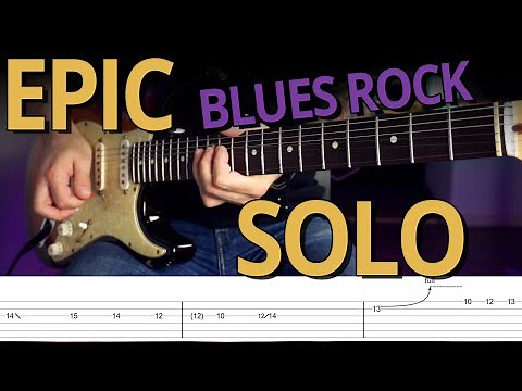 EPIC BLUES ROCK SOLO in D minor with TABS