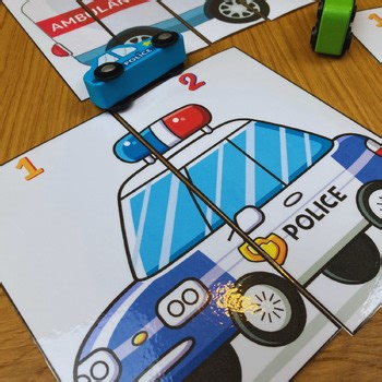 Vehicle Puzzle Car, Things That Go Jigsaw, Counting Learning Binder