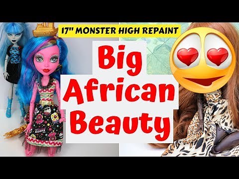 AFRICAN BEAUTY MONSTER HIGH DOLL REPAINT / HOW TO CUSTOMIZE DOLLS / DRAWING SPEEDPAINT TUTORIAL #art