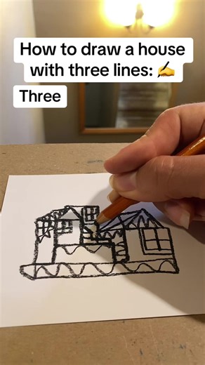 How to Draw a House in Three Simple Lines